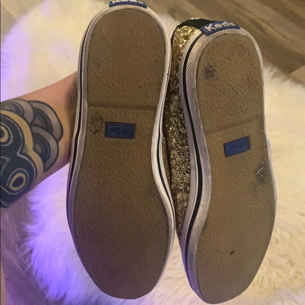 Kate Spade Gold Glitter Keds Shoes 5.5 - Picture 4 of 4